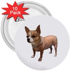 Chihuahua Dog Gifts BW 3  Button (10 pack)
