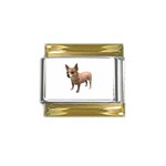Chihuahua Dog Gifts BW Gold Trim Italian Charm (9mm)