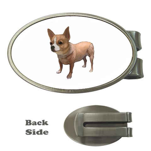 Chihuahua Dog Gifts BW Money Clip (Oval) from UrbanLoad.com Front