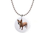 Chihuahua Dog Gifts BW 1  Button Necklace