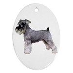 Miniature Schnauzer Dog Gifts BW Ornament (Oval)