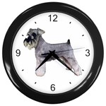 Miniature Schnauzer Dog Gifts BW Wall Clock (Black)