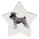 Miniature Schnauzer Dog Gifts BW Star Ornament (Two Sides)