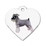 Miniature Schnauzer Dog Gifts BW Dog Tag Heart (Two Sides)