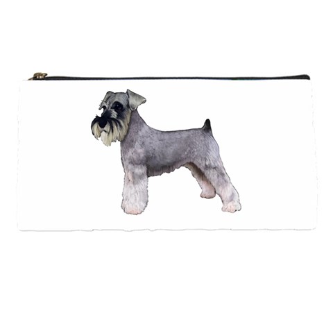 Miniature Schnauzer Dog Gifts BW Pencil Case from UrbanLoad.com Front