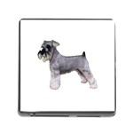 Miniature Schnauzer Dog Gifts BW Memory Card Reader with Storage (Square)
