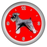 Miniature Schnauzer Dog Gifts BR Wall Clock (Silver)