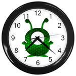 Green Love Alien Wall Clock (Black)