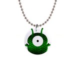 Green Love Alien 1  Button Necklace