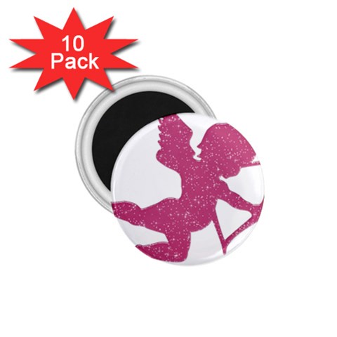 Pink Love Cupid 1.75  Magnet (10 pack)  from UrbanLoad.com Front