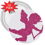 Pink Love Cupid 3  Button (10 pack)