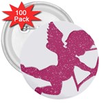 Pink Love Cupid 3  Button (100 pack)