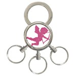 Pink Love Cupid 3-Ring Key Chain