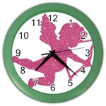 Pink Love Cupid Color Wall Clock