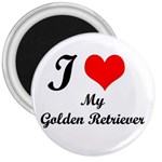 I Love Golden Retriever 3  Magnet