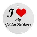 I Love Golden Retriever Ornament (Round)