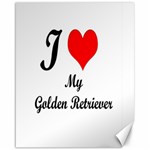 I Love Golden Retriever Canvas 16  x 20 