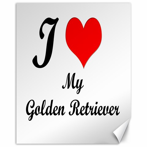 I Love Golden Retriever Canvas 11  x 14  from UrbanLoad.com 10.95 x13.48  Canvas - 1