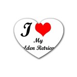 I Love My Golden Retriever Heart Coaster (4 pack)