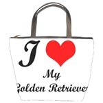 I Love My Golden Retriever Bucket Bag