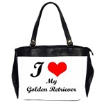 I Love My Golden Retriever Oversize Office Handbag (Two Sides)