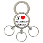 I Love My Labrador Retriever 3-Ring Key Chain