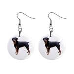 Rottweiler Dog Gifts BW 1  Button Earrings