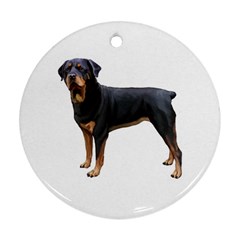 Rottweiler Dog Gifts BW Round Ornament (Two Sides) from UrbanLoad.com Front