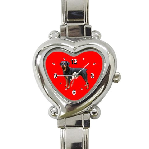 Rottweiler Dog Gifts BR Heart Italian Charm Watch from UrbanLoad.com Front