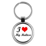 I Love My Maltese Key Chain (Round)