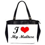 I Love My Maltese Oversize Office Handbag (Two Sides)