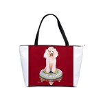 White Poodle on Tuffet Classic Shoulder Handbag