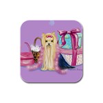 Yorkie Dress Up Rubber Square Coaster (4 pack)