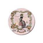 Black Poodle Marie Antoinette Rubber Round Coaster (4 pack)