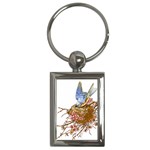 Bluebird And Nest Clear Key Chain (Rectangle)