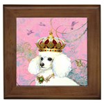 White Poodle Princess Framed Tile
