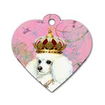 White Poodle Princess Dog Tag Heart (Two Sides)