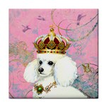 White Poodle Princess Face Towel