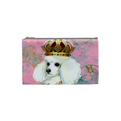 White Poodle Princess Cosmetic Bag (Small) from UrbanLoad.com Front