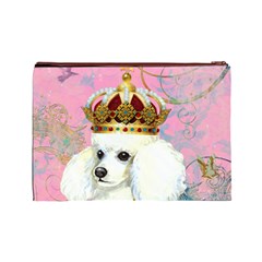 White Poodle Princess Cosmetic Bag (Large) from UrbanLoad.com Back