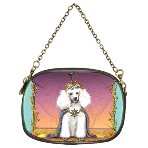 White Poodle Prince Chain Purse (One Side) from UrbanLoad.com Front