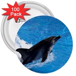 Swimming Dolphin 3  Button (100 pack)
