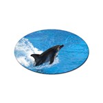 Swimming Dolphin Sticker Oval (100 pack)