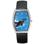 Swimming Dolphin Barrel Style Metal Watch