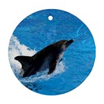 Swimming Dolphin Round Ornament (Two Sides)