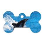 Swimming Dolphin Dog Tag Bone (Two Sides)