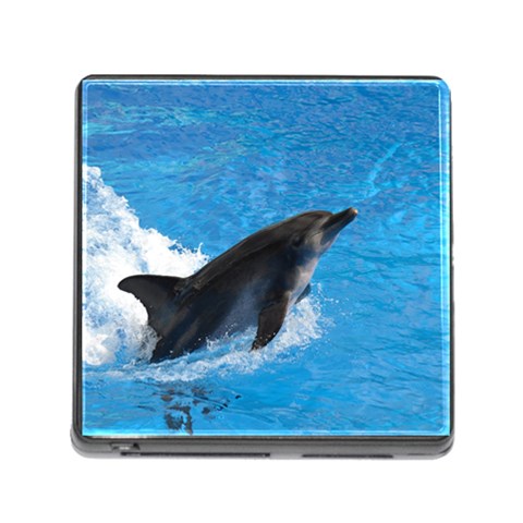Swimming Dolphin Memory Card Reader with Storage (Square) from UrbanLoad.com Front