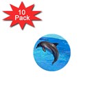 Jumping Dolphin 1  Mini Button (10 pack) 