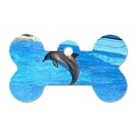 Jumping Dolphin Dog Tag Bone (Two Sides)