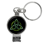 Triquetra/Green Nail Clippers Key Chain